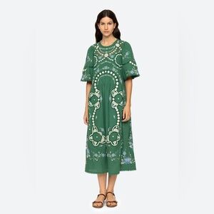 Sea New York Vesna Embroidered Midi Dress